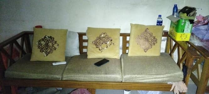 3 seater with 2 side sofa wooden
