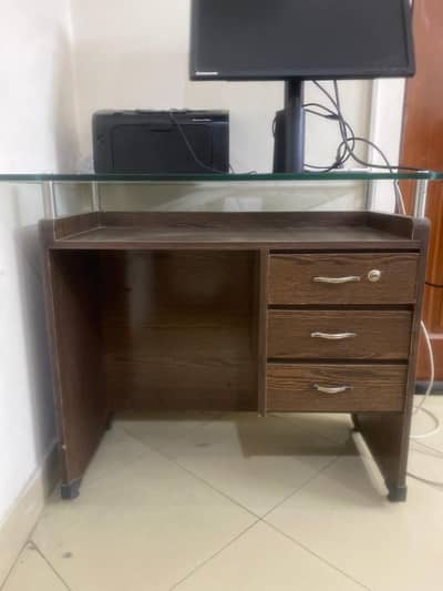 Office Table with Glass Top