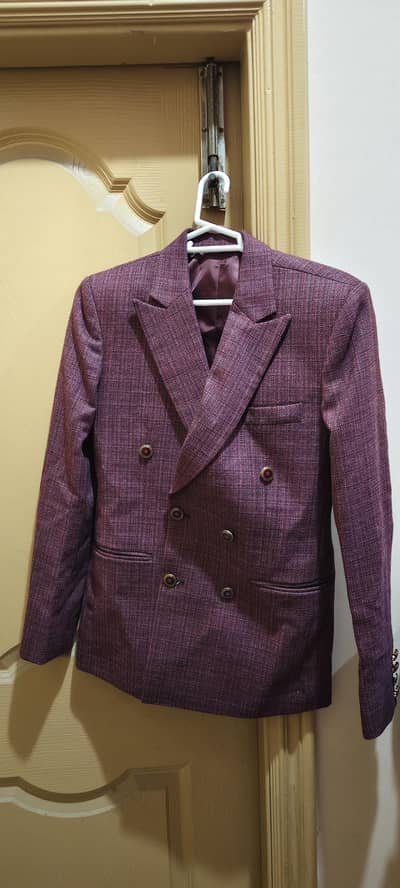 Men’s Maroon Double Breasted Blazer – Premium Formal Coat