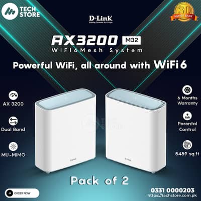 D-Link Mesh Router | D-Link Eagle Pro M32 AI AX3200 Mesh WiFi 6 System