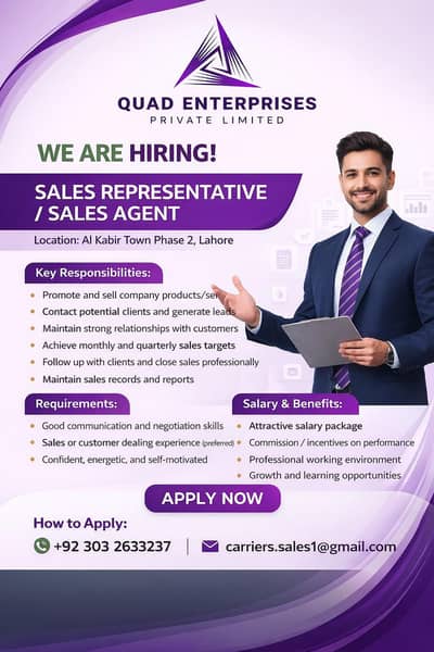 Sales Representative | Sales Agent | CSR | Job in Lahore