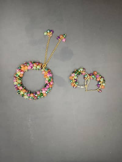 Beautiful Handmade Beaded Jewellery Set_Bracelet+Earings