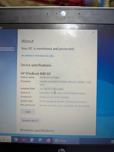 HP Elite book 840 G3