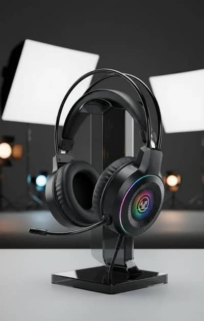 black gaming headset