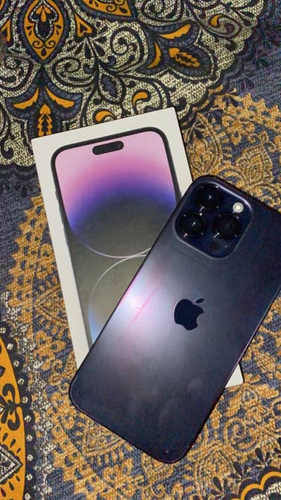 iphone 14 pro max with box and charger (10by10) (BH85 ORIGNAL)