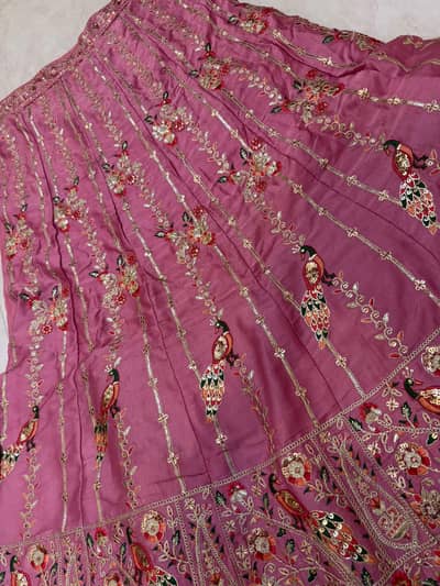 original Indian lehnga choli heavy embroidery with double can can . .