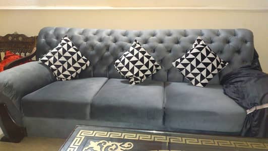 Turkish style grey sofa set with table