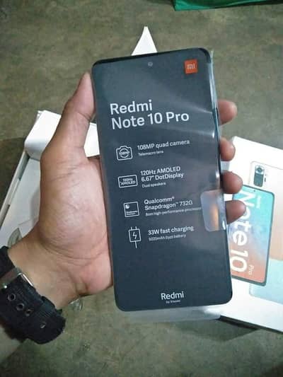redmi Note 10 Pro 8GB RAM 128 GB ROM WhatsApp number 0325-3982-943