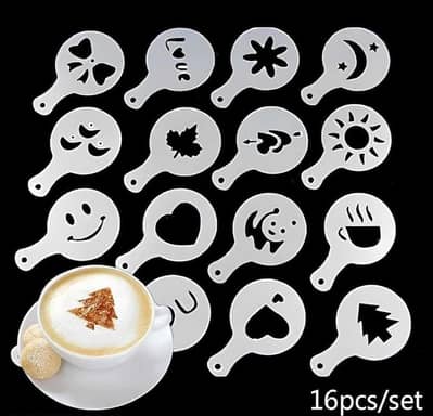 plastic coffee stencils  pack of 16