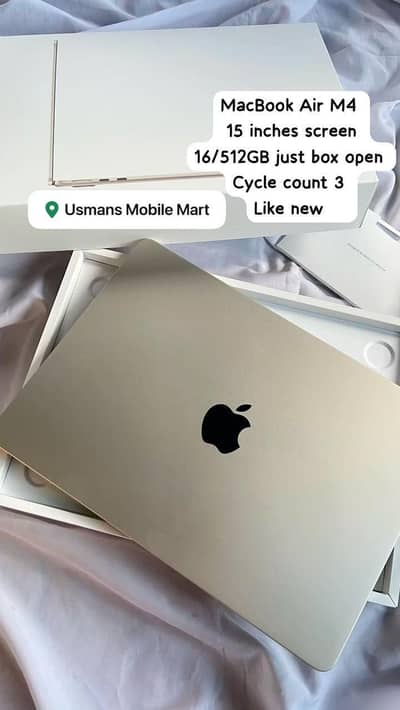 MacBook Air M4 16/512GB just box open 3 cycle count starlight
