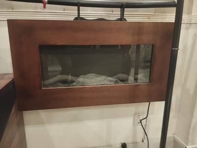 electric heater with burning flames