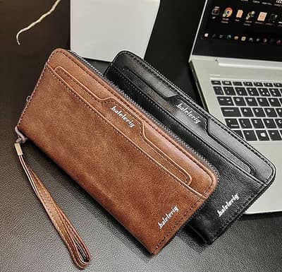Baellerry Men’s Long PU Leather Zipper Wallet | Stylish & Durable