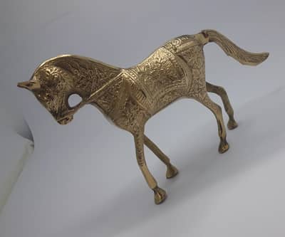 Vintage Pure Brass Horse Statue | Heavy Handmade Decor Showpiece