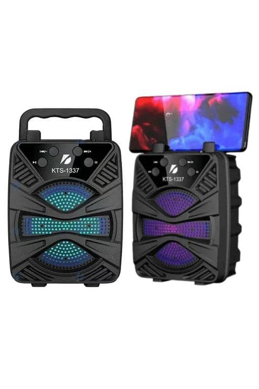 PACK OF 2 PCS USA Original KTS-1337 Original 3-Inch Portable Wireless Bluetooth Speaker with USB, Micro SD speaker FM Radio & Vibrant LED SPEAKER Lights