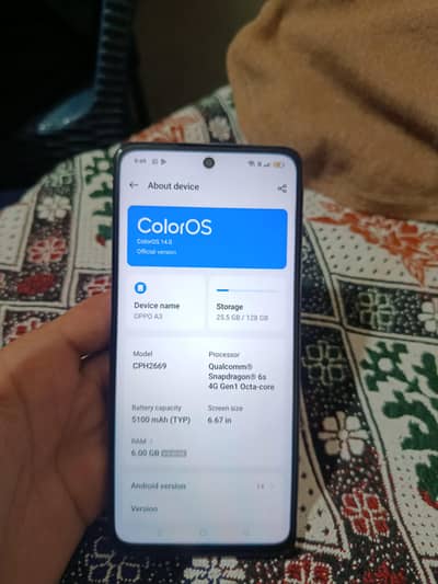 Oppo A3 with 8 month warranty and original box.