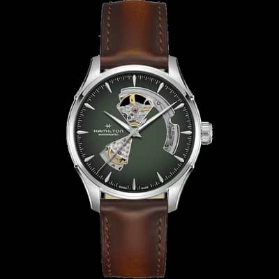 New HAMILTON Jazzmaster Open Heart  Green Dial Men's watch H32675160