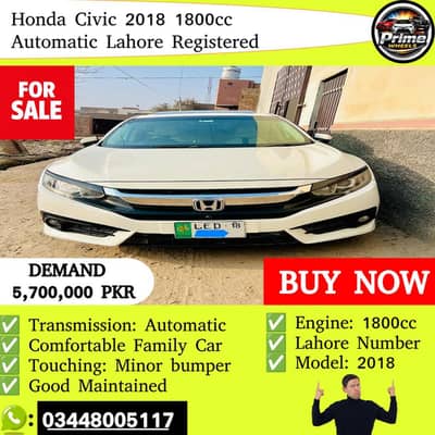 Honda Civic 2018 1800cc Automatic  Lahore Registered