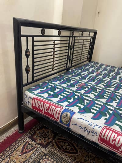 IRON KING SIZE BED WITH MATTRESS