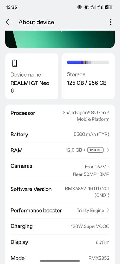 Realme GT NEO 6 SNAPDRAGON 8s GEN 3