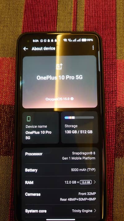 oneplus 10 pro mobile 12/512/GB new condition dabba charger complete
