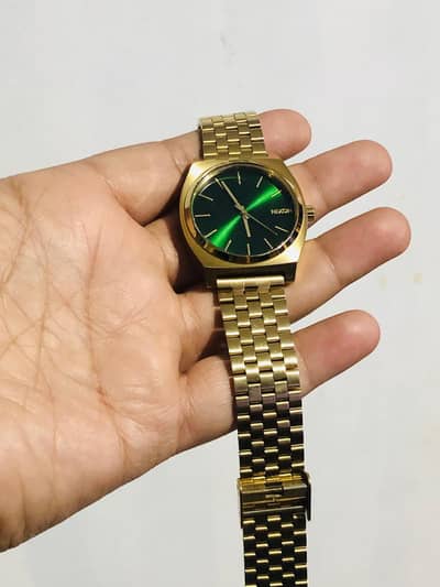NIXON Time Teller A045 All Gold - Green Dial