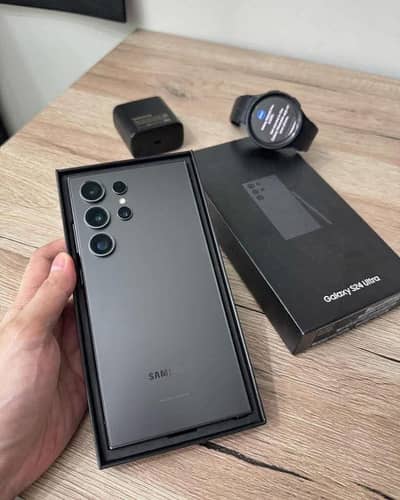 Samsung Mobile S24 Ultra with box 12gb 512 pta approved