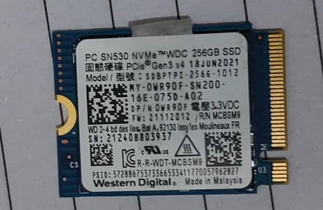 WD SSS NVMe 256 GB