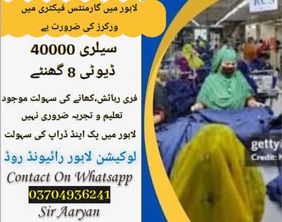Garments Factory Job In Lahore