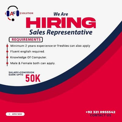 WE'RE HIRING “Sales Executive”