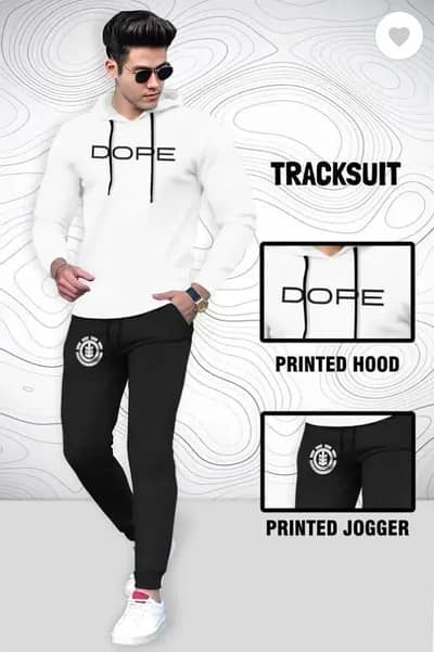 Premium DORE Tracksuit – White & Black Edition