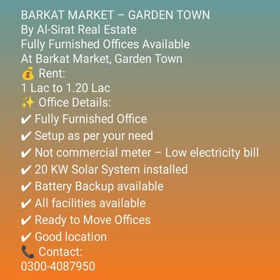 full beautiful fully furnished office