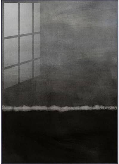 Modern Blue Horizon Minimalist Abstract Wall Art – Framed