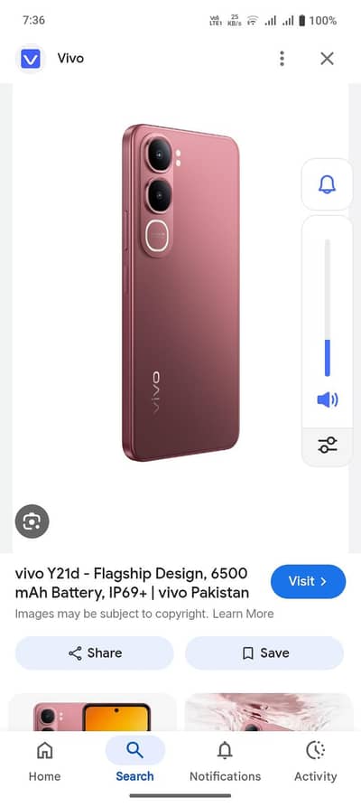 vivo y21d 6/128 memory