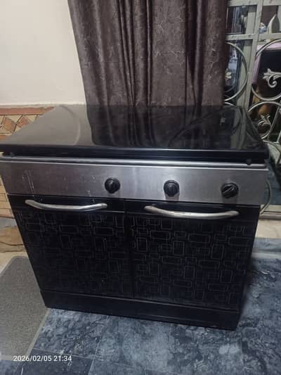 3 burner gas stove with storage cabinet
