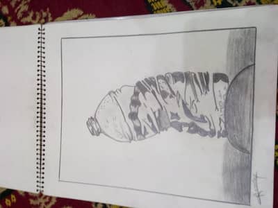 ice cream and bottle hand made sketch