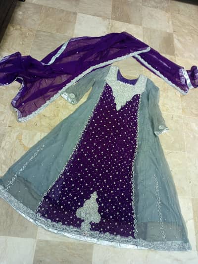 heavy stone work valima bride maxi