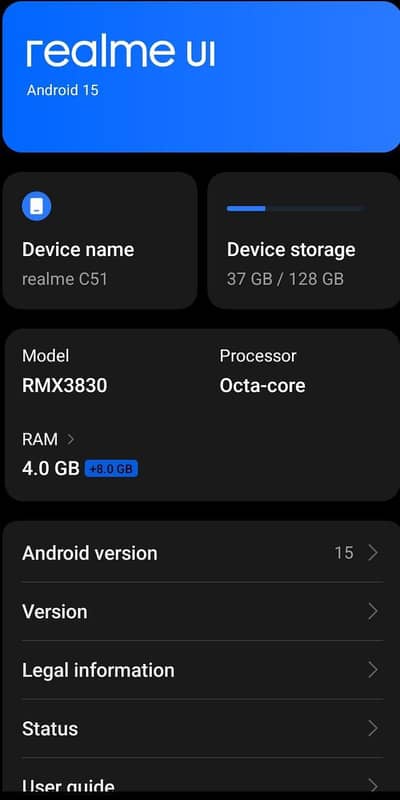 Realme C51 (4+8 Ram 128 Storage)