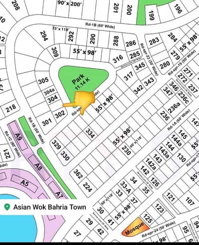 Premium Location Park Face Plot near Asian Wok Restaurent