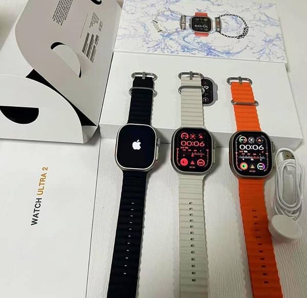 Apple Logo USA VARIENT Original 49mm AMOLED Display Smart Watch with Vibrant Orange Ocean Band smartwatch Titanium Finish SMART WATCH