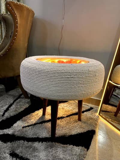 Handcrafted Rope Ottoman Table Infinity Bloom Accent Table Home decor