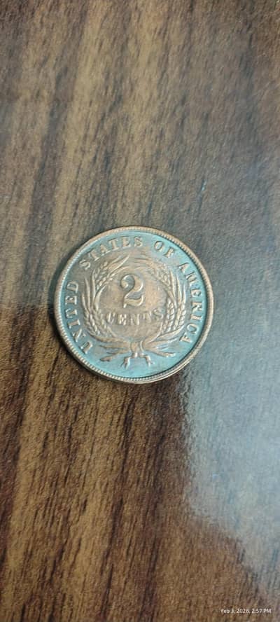 USA VERY RARE 1870 TWO 2 CENTS OLD COIN, USA PURE COPPER ANTIQUE COIN