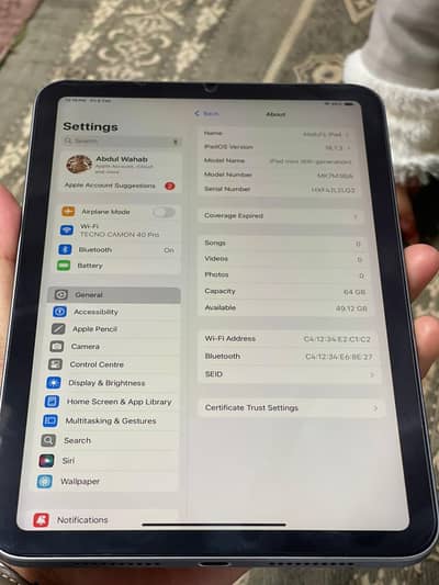 I phone Ipad. mini (6th generation