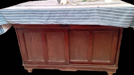 Pure Wooden Iron stand with storage