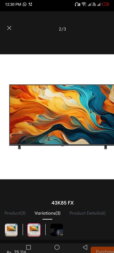 Haier LED TV 43" Smart | Model HΗ 43K85 FX Google TV Series (Certifie