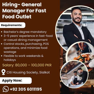 General Manager Required (Urgent Hiring)