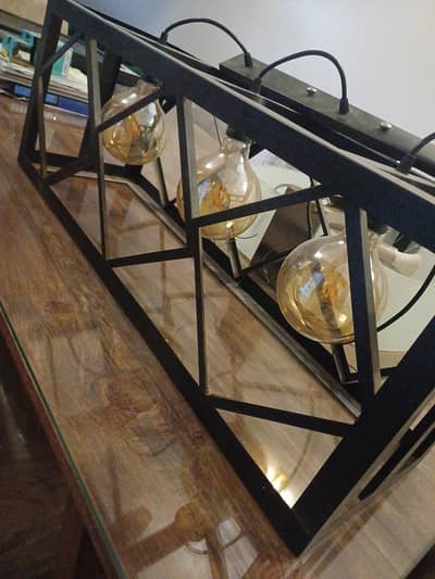 Vintage Hanging Light / Chandelier – 3 Bulb Café Style