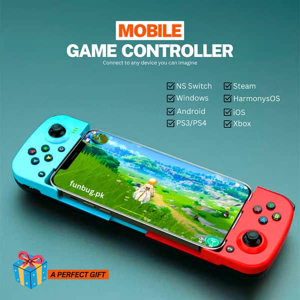 FunBug Wireless Mobile Gaming Controller for iOS, Android Mobile, iPhones, PS3, PS4, Nintendo Switch, Switch OLED, PC, Laptop - Bluetooth Joystick GamePad Controller for PUBG, FreeFire - (BSP-D3)