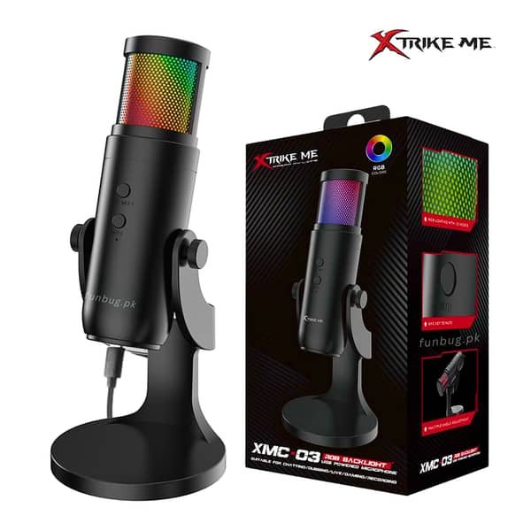 Xtrike-Me XMC03 USB Condenser Microphone for Studio Recording - Omnidirectional USB Gaming Mic by FunBug