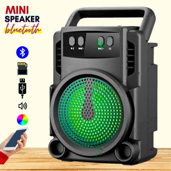 FunBug Wireless Mini Bluetooth Speaker with RGB Lights, USB/SD/FM, and Long Battery Life