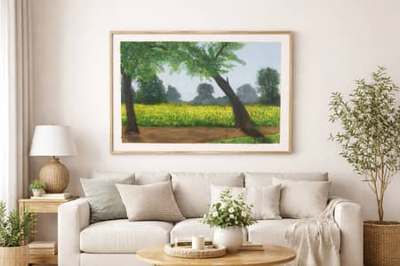 Village Spring Path Original Oil Painting 20X12 inches